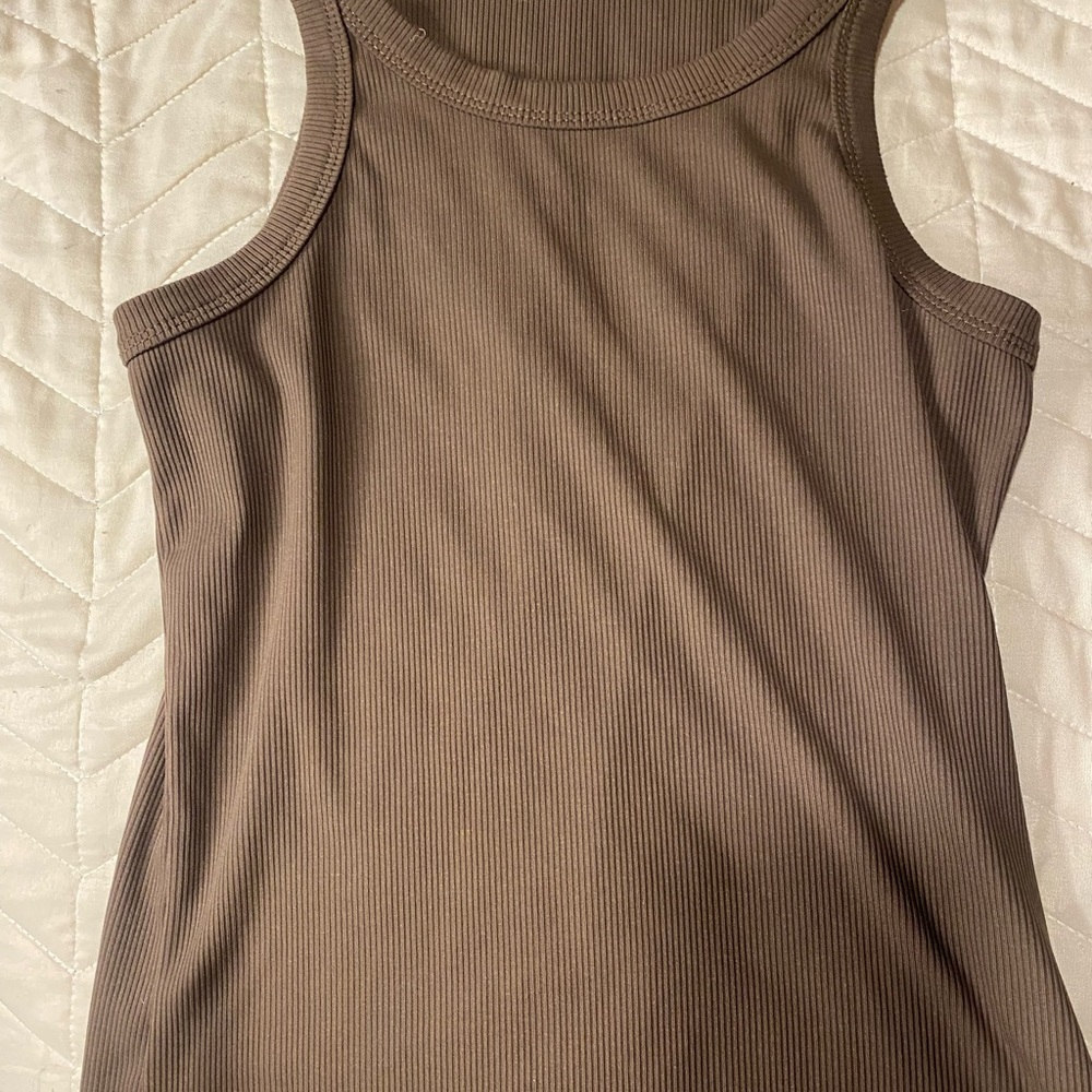 Women's Ribbed Tank Top - Brown